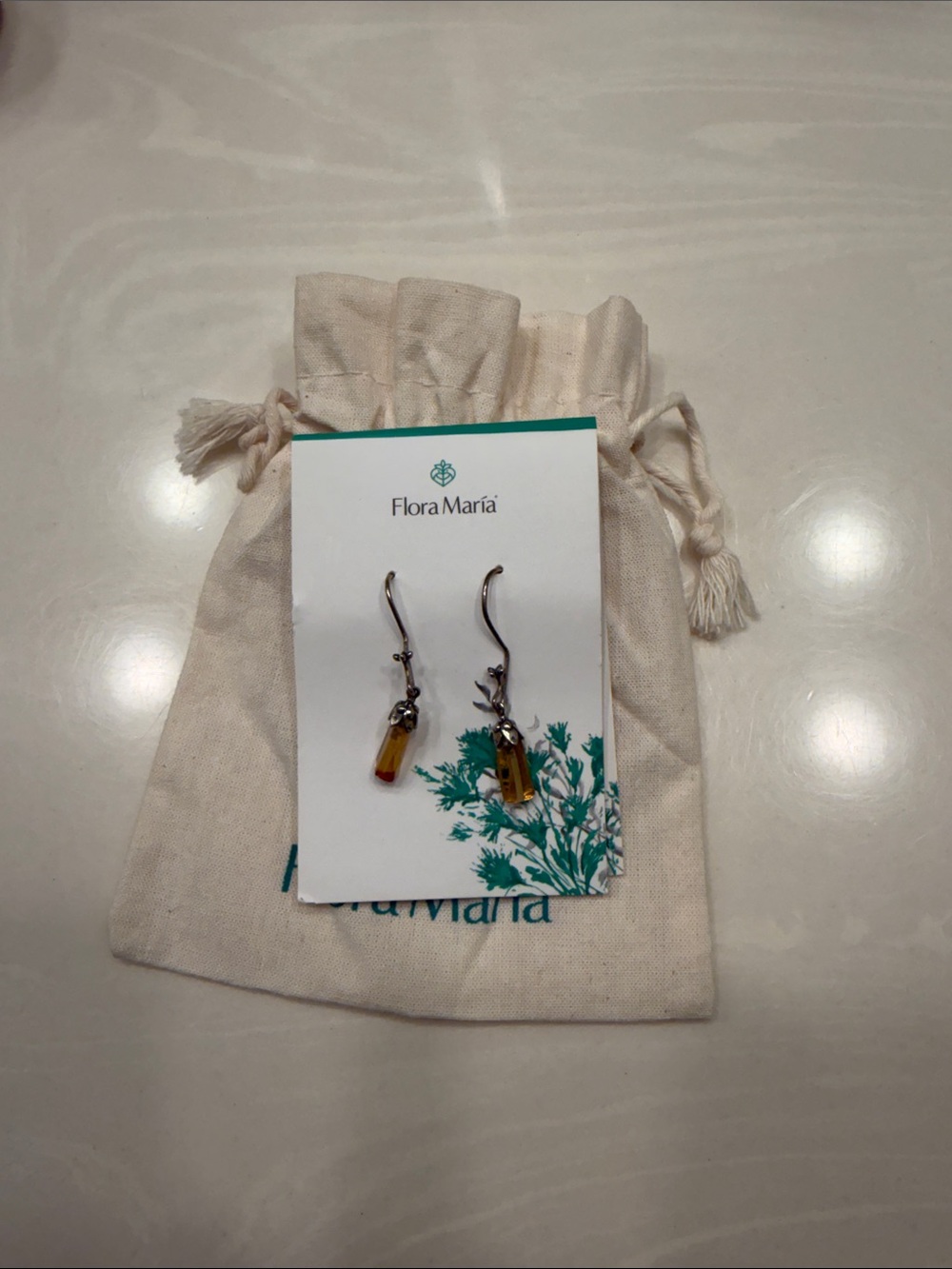 Amber Drop Dangle Earrings
